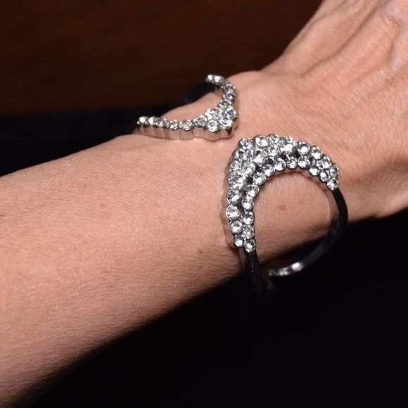 Womens Faux Diamond Cuff Bracelet - Picture 7 of 8